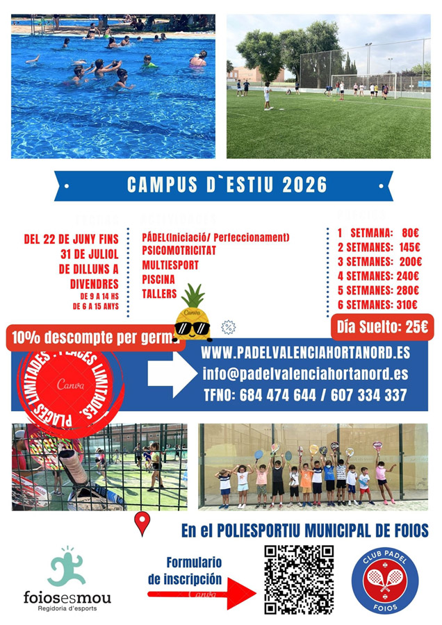 Campus de verano 2026 FOIOS
